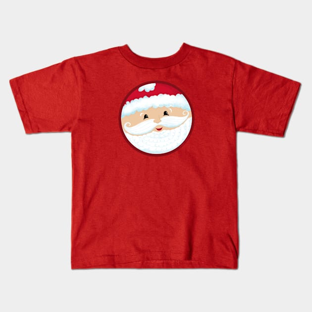 Cute Santa Claus Christmas Art Kids T-Shirt by Steph Calvert Art